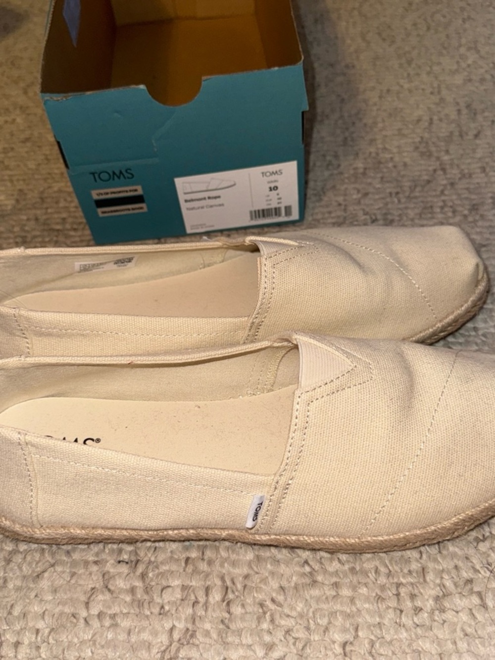 TOMS Canvas Slip-On Espadrilles in Natural